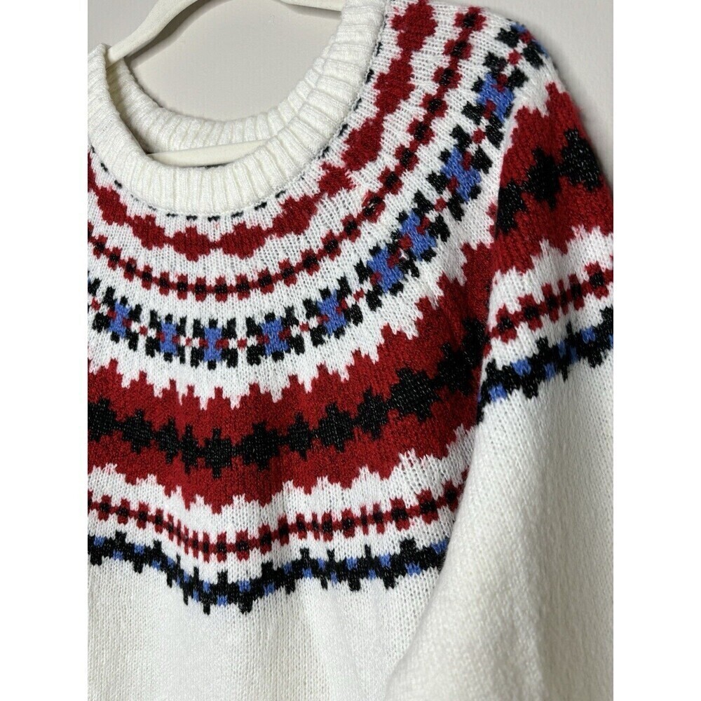 Lane Bryant Womens Fair Isle Pullover Sweater Plus Size 22/24 Brown Crew Neck - Picture 7 of 7